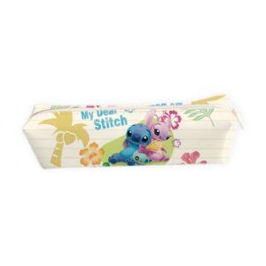 Trousse Scolaire Slim Couple Stitch et Angel "My Dear Stitch" Ambiance Tropicale