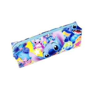 Trousse Scolaire Slim Pop Couleurs Vives avec le Duo Dynamique Stitch et Angel