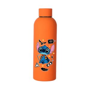 Stitch Gourde Orange Kawaii Réutilisable au Design Fun et Magique