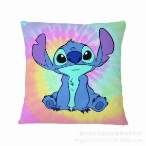 Coussin Stitch Arc-en-Ciel Tie Dye Déco Chambre Colorée