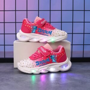 Baskets Stitch LED Rose Dégradé Enfant – Chaussures Lumineuses