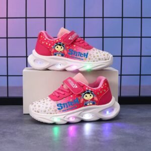 Baskets Stitch LED Roses Enfant – Chaussures Lumineuses Tendance