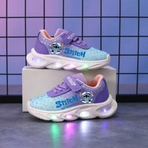 Baskets Stitch LED Violet Enfant – Chaussures Lumineuses Confort