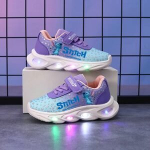Baskets Stitch Lumineuses Violet Enfant – Chaussures LED Confortables